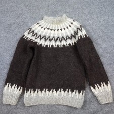 Vintage Hilda Ltd Sweater Womens Small Icelandic Wool Fair Isle Ski Pullover picture