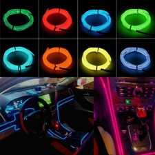 EL Wire Neon Glow String Strip LED  Light Rope Controller Car Decor Dance Party picture