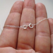1mm Cable Chain Necklace 925 Sterling Silver - Italy Italian 16