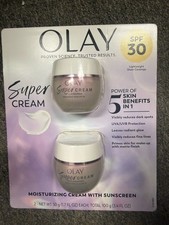 Olay Super Cream SPF 30 with Sunscreen, 1.7 Oz, 2-Pack, NIB, Expires 2028 picture
