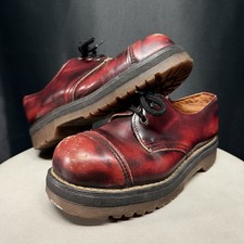 Vintage Dr Martin Gripfast Leather Red Toe Cap Derby Boot Made in England Size 5 picture