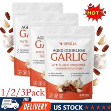 1/3X Resilia Garlic Extract 600mg Softgels 60 Count Odorless Aged Garlic Extract picture
