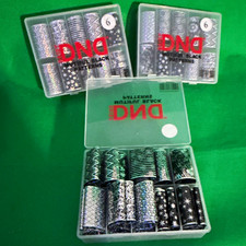 DND Nail Art Foils Set 6/ 10Rolls Holographic Black/Silver Geometric 3pk picture