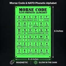 Morse Code & NATO Phonetic Alphabet Fridge Magnet 4x6 [Glow In The Dark] picture
