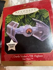 Hallmark Star Wars Darth Vader's TIE Fighter Magic Ornament Features Light picture