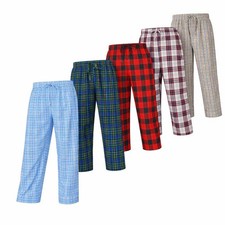 Men's Pajama Pants Flannel Cotton Blend Plaid Sleep Super Soft Lounge Bottoms PJ picture