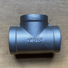 NEW - 1” x 1” x 1”  Pipe Tee 316 SS Female NPT Threads Class 150 S3116T picture