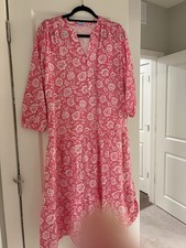J McLaughlin Pink & White Fliral Midi Size M picture