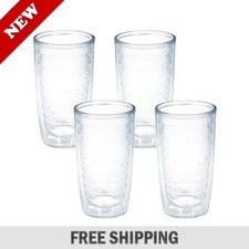 Tervis 16 oz Clear Tumbler Set of 4 Double Wall Insulated Plastic Cup / NEW picture