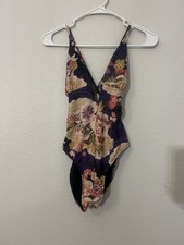 ZARA Women’s Purple Floral top Spaghetti Strap Lined Small picture