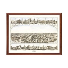 Old Map of Indianapolis, IN 1860 - Vintage Indianapolis Indi picture