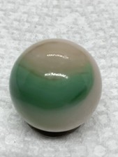 A Vintage Akro Agate Green On A Tan Base Corkscrew Marble. .73” Mint Condition. picture
