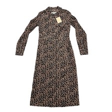 Boden Flora Cord Midi Shirt Dress Womens 4R Cheetah Leopard Print NWT picture