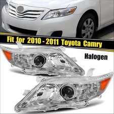 Pair Headlights Reflector For 2010-2011 Toyota Camry Sedan 4-Door Chrome Clear picture