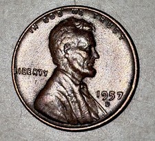 1957-D Lincoln Wheat Penny Denver Mint Business Strike 95% Copper picture
