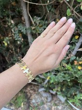 14k YG Vintage Italian Link Bracelet, 31g  picture