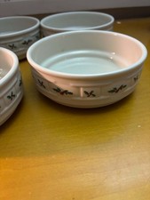Set 4 Vintage Longaberger Pottery Woven Traditions Holly Christmas Cereal Bowls picture