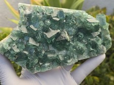 Green Cubic Fluorite Crystal specimen, UV Reactive Natural Madagascar (GCL13) picture