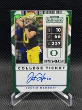 Panini 2020 Contenders Draft Picks Justin Herbert College Ticket Auto 10/23  picture