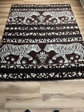 Vintage Vicuna Andes Peru 1950s Tiger Blankets Reversible 66” x 85” picture