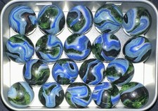 JABO COLLECTOR MARBLES,  *JOKER ULTRA* RUN Collection Tin UV BLUES D.A.S. picture