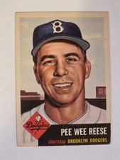 1953 Topps #76 Pee Wee Reese Dodgers HOF Centered Great Color and Surface EX picture