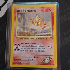 Blaine's Moltres 1/132 Gym Heroes Holo Rare Unlimited English Pokémon TCG 2000 picture