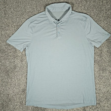 Lululemon Evolution Polo Shirt Mens Medium Slate Gray-Blue Lightweight Golf picture