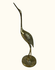 Vintage Brass Mid Century Crane Sculpture 11” picture