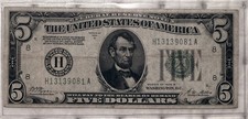 1928 $5 Gold Certificate Banknote, Series 1928 B, Serial H13139081A picture