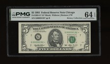 DBR 1993 $5 Chicago STAR Fr. 1983-G* PMG 64 EPQ Serial G00059192* picture