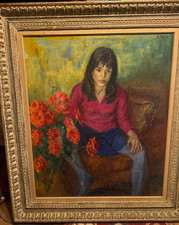 Exceptional Large Original Oil Painting “Full Bloom” Susan Kahn (b. 1924) Signed picture