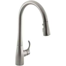 KOHLER 596-VS Simplice Pull Down Kitchen Faucet, 3-Spray Vibrant Stainless  picture