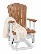 Slat Fan Back Swivel Glider Chair by DutchCrafters Amish Made USA White & Cedar picture