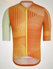 Rapha Pro Team Flyweight Cycling Jersey Full Zip Short Sleeve M Orange Green picture