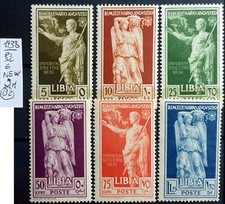 ITALY KINGDOM COLONIES LIBYA AUGUST 1938 ORDINARY COMPLETE NEW - 6 STAMPS NEW* picture