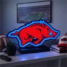 Arkansas Razorbacks Collectible LED Desk Light Box Hog Logo Red, Black, White picture