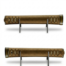 Tsuka Set: Katate-maki with Brass Fuchi and Horn Kashira T878209 picture