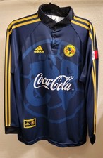 Club America 2000 Away Copa Libertadores Cuauhtemoc Blanco Auto. Jersey Size L picture