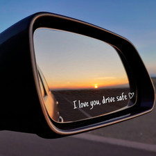 3PCS I Love You Drive Safe Rearview Mirror Decal, Car Vanity Mirror Stickers picture