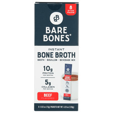 Bare Bones Instant Beef Bone Broth Sticks, 10G Protein, 4.23 oz, 8 Count picture