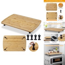 GarveeHome Bamboo Stovetop Cover Cutting Board XXX Large with Legs Juice picture