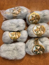 Contessa 100% Real Mohair Yarn Lot Blue Fluffy Soft Italy 6 Skeins Vintage Craft picture
