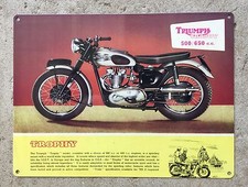 Triumph Trophy Motorcycle Ad British 500 650 TR5 TR6 Vintage Poster Meta Sign Lg picture