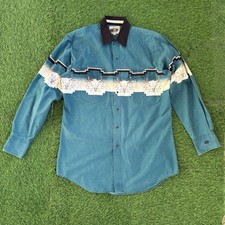 Vintage 90’s Cumberland Outfitters Western Aztec Pearl Snap Shirt Men’s L Cowboy picture