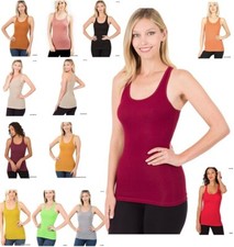 Women Racer Back Ribbed Knit TANK TOP Soft Stretchy Cotton Sleeveless Tee Shirt picture