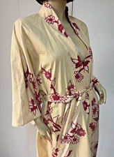 Vintage J Peterman Madame Butterfly Japanese Batik Cotton Kimono OSFM Bust to 50 picture