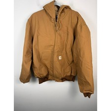 Carhartt J131 BRN Duck Active Jacket Thermal Lined Brown Mens Large USA Made picture