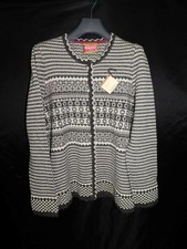 Oleana Norway Size L NWT Brown White Nordic Cardigan Sweater Alpaca Knit Button picture