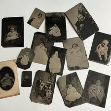 Antique Tintype Photograph Adorable Baby Children Lot Of 14 Some Hidden Mother picture